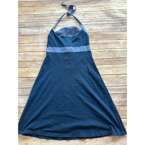 Patagonia halter dress tie Halter Blue stripe Organic Cotton Sundress Small - Picture 1 of 6